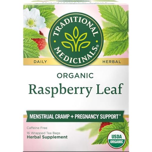 Traditional Medicinals Tea, Organic Raspberry Leaf, Eases Menstrual Cramps, Supports a Healthy Pregnancy, 16 Tea Bags