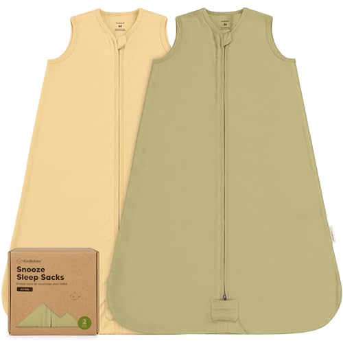 2-Pack Baby Sleep Sacks, Zipper Wearable Blanket - 0.5TOG Organic Cotton, Lightweight,Soft Cozy Toddler Sleeping Sack 6-12 months, Easy to Wear Large Newborn Transition Swaddles Sleepsacks(Avocado, M)