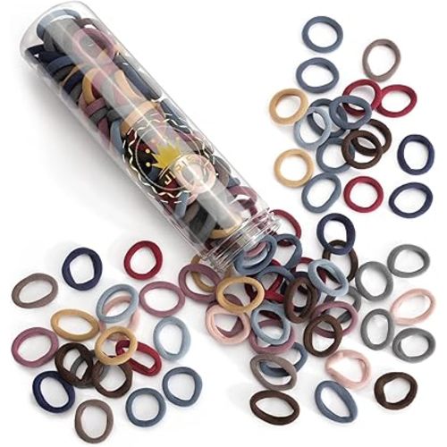 100PCS Seamless Thick Hair Bands - Elastic Ponytail Holders, No-Crease Cotton Ties for Women, Kids and Toddler Girls Hair Ties (set 3)