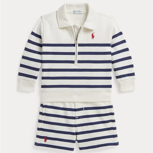 Striped French Terry Pullover & Short - 6M