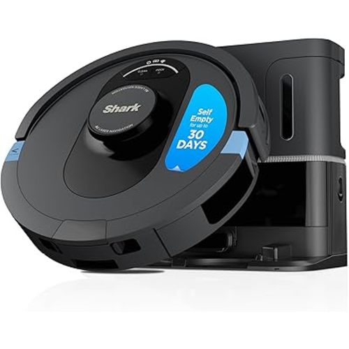 Shark AV2501S AI Ultra Robot Vacuum, with Matrix Clean, Home Mapping, 30-Day Capacity HEPA Bagless Self Empty Base, Perfect for Pet Hair, Wifi, Dark Grey