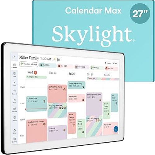 Skylight Calendar Max – 27" Digital Calendar & Chore Chart, Classic Black