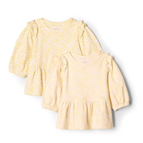 Amazon Essentials x Sofia Grainge Toddlers and Baby Girls' 3/4 Sleeve Knit Top, Pack of 2