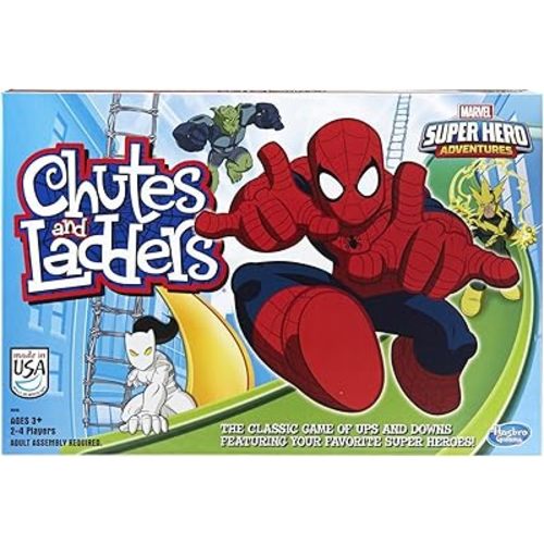 Hasbro Gaming Chutes and Ladders: Marvel Spider-Man Edition Board Game for Kids 2-4 Players, Preschool Games, Ages 3 and Up (Amazon Exclusive)