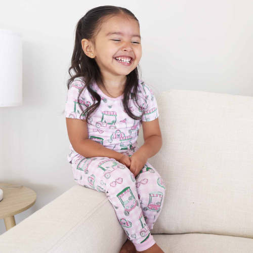 Birdie Babes Two Piece Pajama Set | Pink