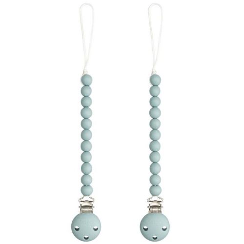 Comfy Cubs Pacifier Clips 2 Pack - 100% Food Grade Silicone Baby Pacifier Clips - Earth Green
