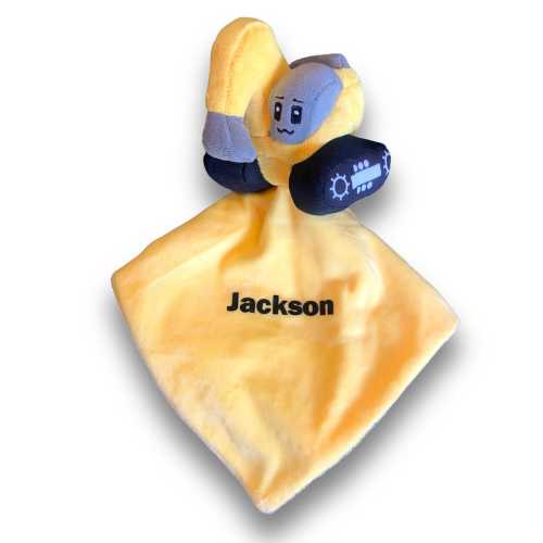 Personalised Excavator Baby Comforter