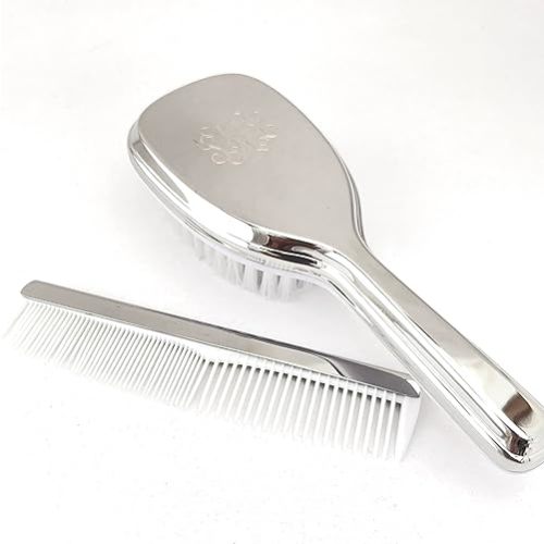Monogrammed Brush and Comb Set - Child Size Nickel Plated