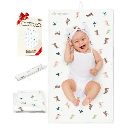 Baby Portable Diaper Changing Pad - Waterproof & Wipeable Changing Mat with PU Leather - Soft Comfortable - Foldable Travel Bag & Camping Mat - Newborn Essentials Must Haves - Baby Shower Gifts