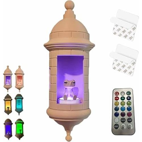 Puerto Rican Garita Wall Coqui Lamp with Sound,Puerto Rico Sound Frog Lamp for Wall, 3D Printed Adjustable 16 Colors Led with Rc for Room Office Garden Decor (1 PC)