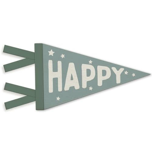 NEFMGEG Boy Nursery Room Decor, Happy Sign Wall Felt Pennants Banners Flags, Retro Green Star Wall Hanging Decor for Toddler Little Baby Boys Girls Kids Nursery Bedroom Playroom