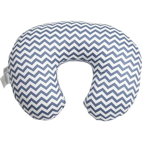 LAT Nursing Pillow for Breastfeeding,100% Cotton Removable Cover,Ergonomic Breast Feeding Pillows for Mom and Baby,Machine Washable(Blue Wave)