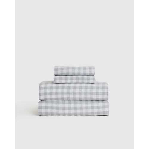 Linen Sheets | Quince in Blue Fog Gingham