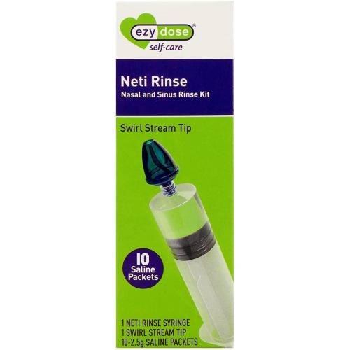 Ezy Dose Sinus & Allergy Relief Syringe, Nose Rinse Kit, 10 Saline Packets