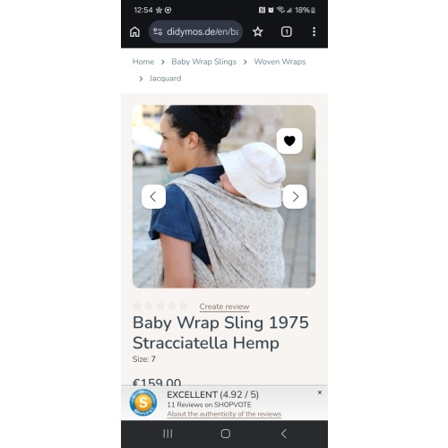 Baby Wrap Sling 1975 Stracciatella Hemp - Baby Wrap Slings | DIDYMOS Baby Carriers