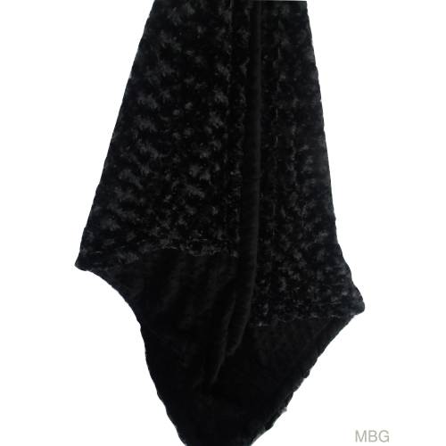 Personalized  Black Minky Dot Minky Blanket, As Shown, or You Choose Coordinating Secondary Color