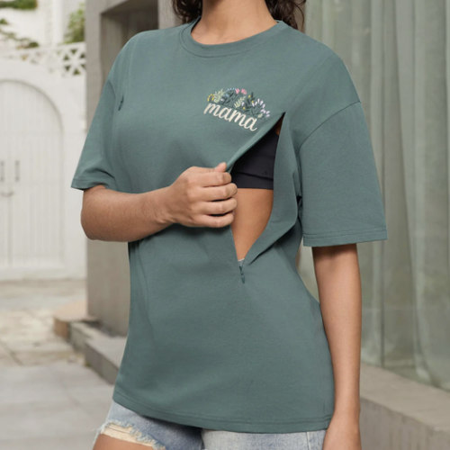 Floral Mama Embroidered Nursing T-Shirt – Giftifymama