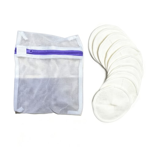 Washable Reusable Nursing Pads 8 Pack with Storage Bag White 4.13" Breastfeeding Leakproof