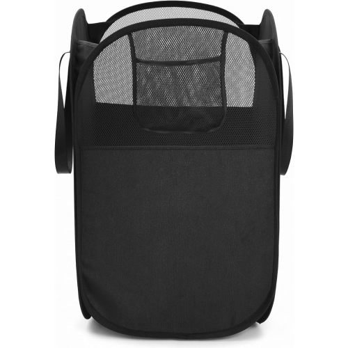100L Collapsible Laundry Baskets, Easy Carry Foldable Clothes Hamper, Black
