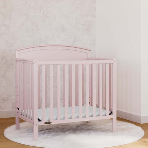 Graco Benton 4-In-1 Convertible Mini Baby Crib, Blush