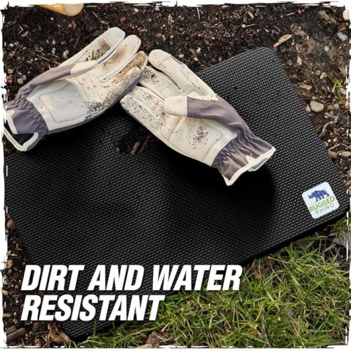Rugged Rhino Heavy Duty Foam Patent Pending Kneeling Pad, Comfortable Thick Garden Knee Pads Resists Water, Durable and Shock Absorbent, Gardening, Mechanic Tools, Bathing Baby, Onyx Black