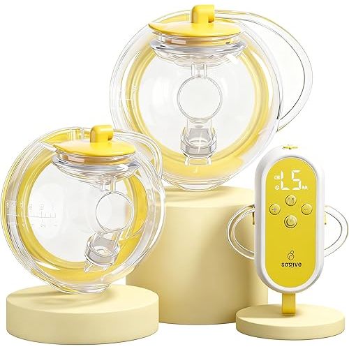 ABP-1308 Hands Free Breast Pump | SPA-Level Comfort Wearable Breastfeeding Pump 3 Modes & 9 Levels, Low-Noise Electric Breast Pump Portable for Office & Home Use (21/24mm Flange)