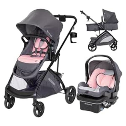 Baby Trend Passport® Switch 6-in-1 Modular Stroller Travel System with EZ-Lift™ Plus Infant Car Seat, Dash Pink