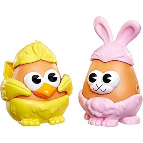 Potato Head Bunny & Chick Tots with 12 Mix and Match Pieces, Two 3-Inch Potato Bodies with 10 Accessories, Preschool Toys for Girls and Boys 2+