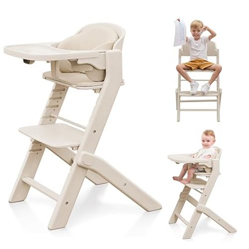 Full-Body Washable Baby High Chair with Soft Cushion, Adjustable for 6 Months to 220 Lb - Multifunctional and Convertible High Chairs for Babies and Toddlers -Portable and Easy Operation