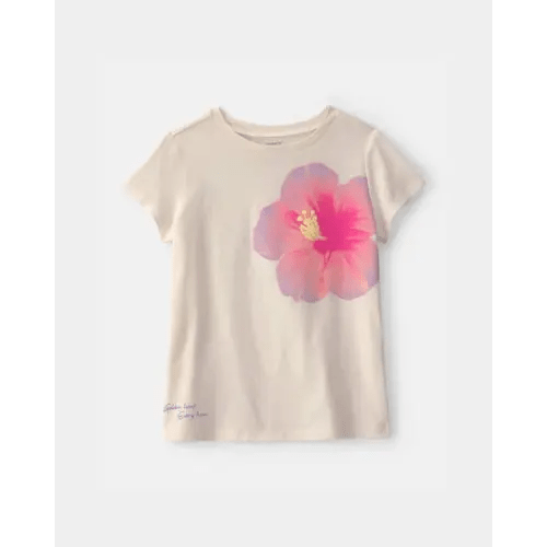 Girls Tropical Flower Graphic Tee - Ivory | Carter's
