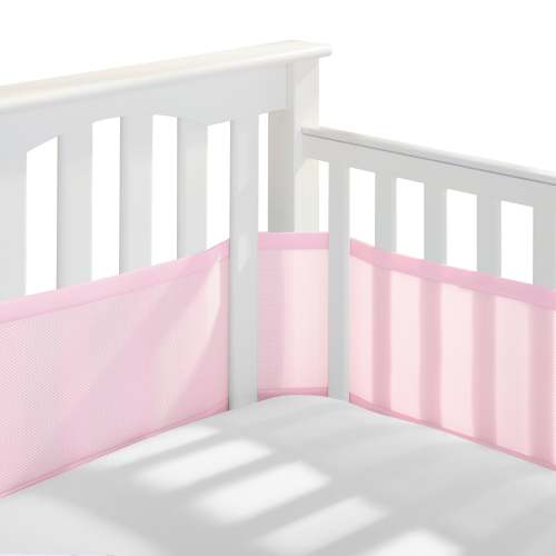 HALO Breathable Mesh Crib Liner for Full Sized Crib in Pink