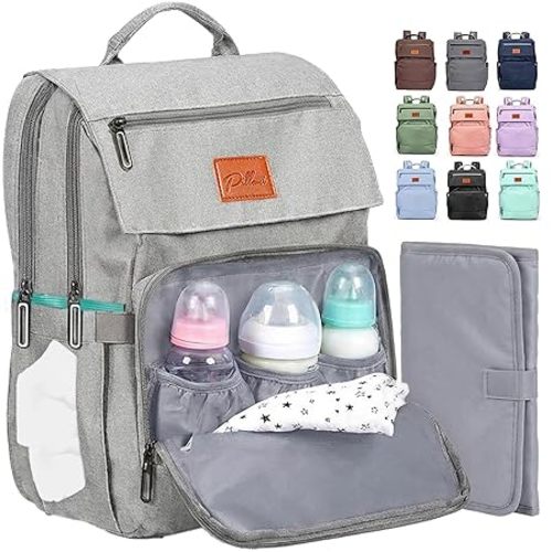 Baby Diaper Bag Backpack - P Light Gray