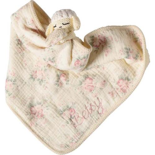 Lovey with Crocheted Rattle, Lamb - Over The Moon Gift Plush | Maisonette
