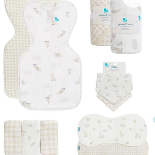 Newborn Ultimate Starter Bundle | Swaddle Up x2, Towel x2, Wash Cloth, Burp Cloths, Bibs | Houndstooth