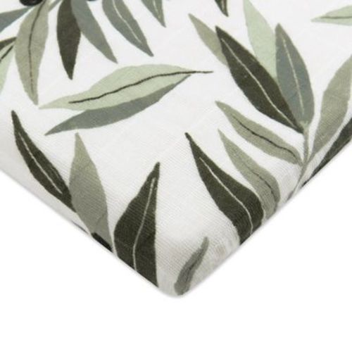 Babyletto All-Stages Bassinet Sheet in GOTS Certified Organic Muslin Cotton - Olive Branches