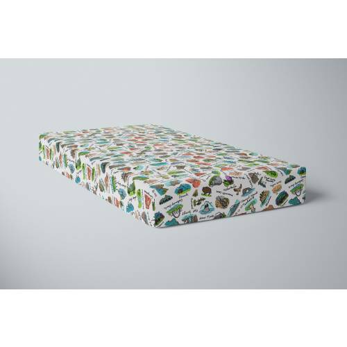 National Park Crib Sheet | Adventure Nursery Bedding, Woodland Baby Bedding | Camping Nursery Decor, Mini Or Standard Sheet Baby Shower Gift