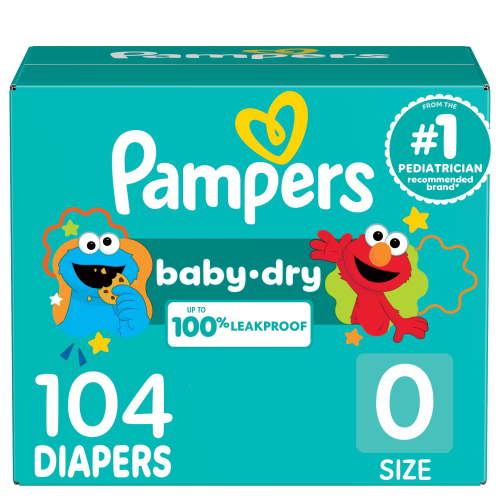 Baby Dry Diapers Super Pack - NewBorn - 104ct