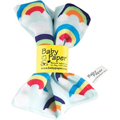 Original Baby Paper - Crinkle Teether and Sensory Toy for Babies and Infants | Rainbows | Non-Toxic, Washable | Great for Baby Showers