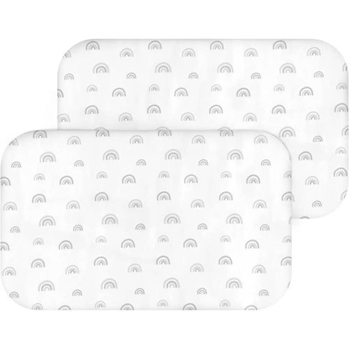 Bassinet Sheet Set 2 Pack Fitted Bassinet Sheets for Baby Boy Girl, Fit for Baby Delight, ANGELBLISS, Mika Micky, Milliard, MiClassic, Dream On Me, Baby Joy Bedside Sleeper, Rainbow
