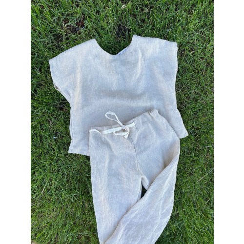 Boys linen clothing set great for weddings,Birthdays,beach wear,photo prop, summer boy pants,boys top