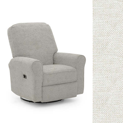 Storytime by Best Chairs Josey Power Tilt Headrest Swivel glider Recliner  - Snow 21557