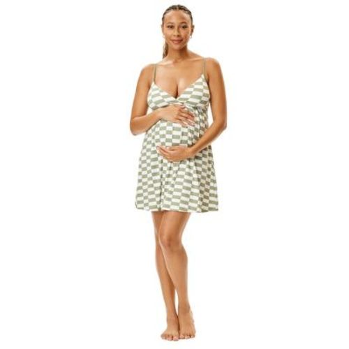 Motherhood Maternity Women's Maternity Nursing Sleep Chemise, Sage Green, Small
