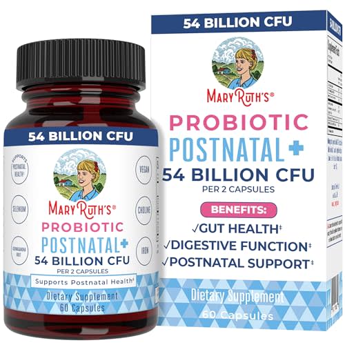 MaryRuth Organics Postnatal Probiotics for Breastfeeding Women | Nursing Probiotic Capsules with Vitamins | Minerals & Antioxidants | 54 Billion CFU | Non-GMO | Vegan | 30 Servings