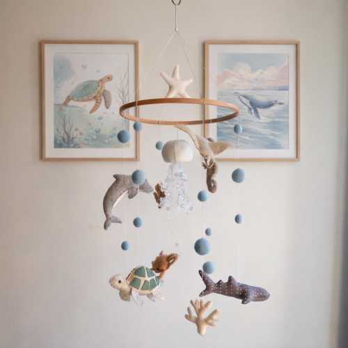 Baby Mobile ocean -Nursery baby mobile-Baby Mobile - Nautical Mobile- Nursery mobile- Sea ocean Mobile - Crib Mobile - Baby Shower Gift