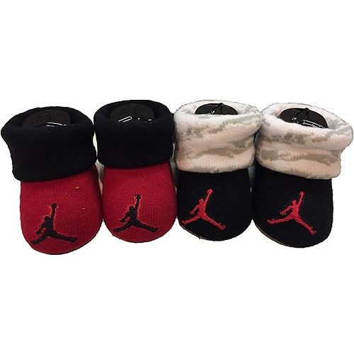 Nike Infant Baby Futura Booties (2 Pair) (Camo Black(LJ0121-R78)/Red, 0-6 Months)