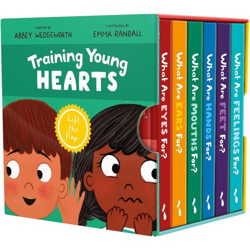 Training Young Hearts Board Books Boxed Set: 6 Lift-the-Flap Board Books & Guide for Grown-Ups (Christian Books for Babies, Toddlers, Preschoolers & ... For? Mouths, Feet, Ears, Eyes, Feelings)