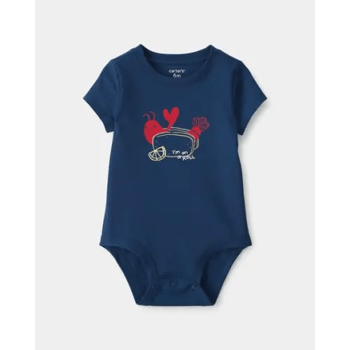 Baby Lobster Graphic Bodysuit - Blue | Carter's