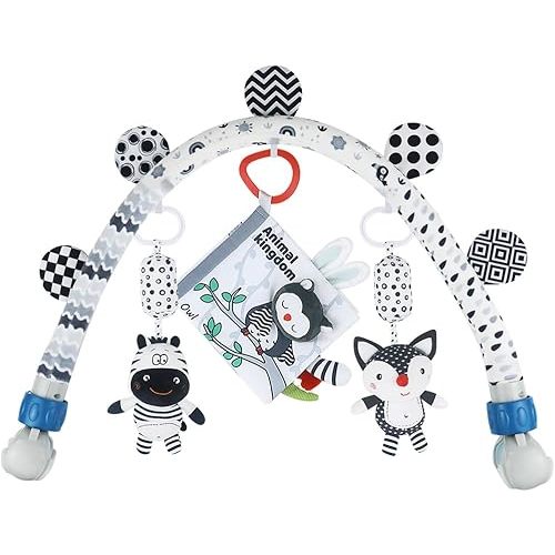 Baby Activity Travel Mobile Arch Toy, Black and White Crib Toys (Animal)