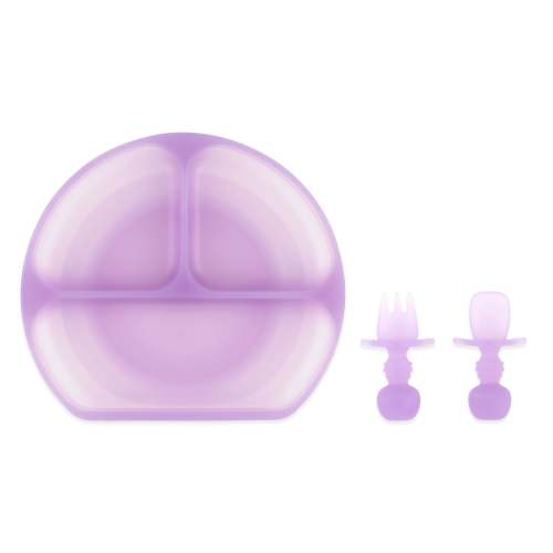 Grip Dish Essential Infant 3-Piece Mealtime Set: Purple Jelly
