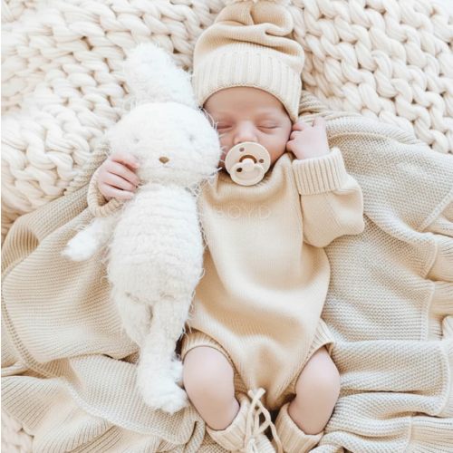 Knit Sweater Bubble Romper | Sand